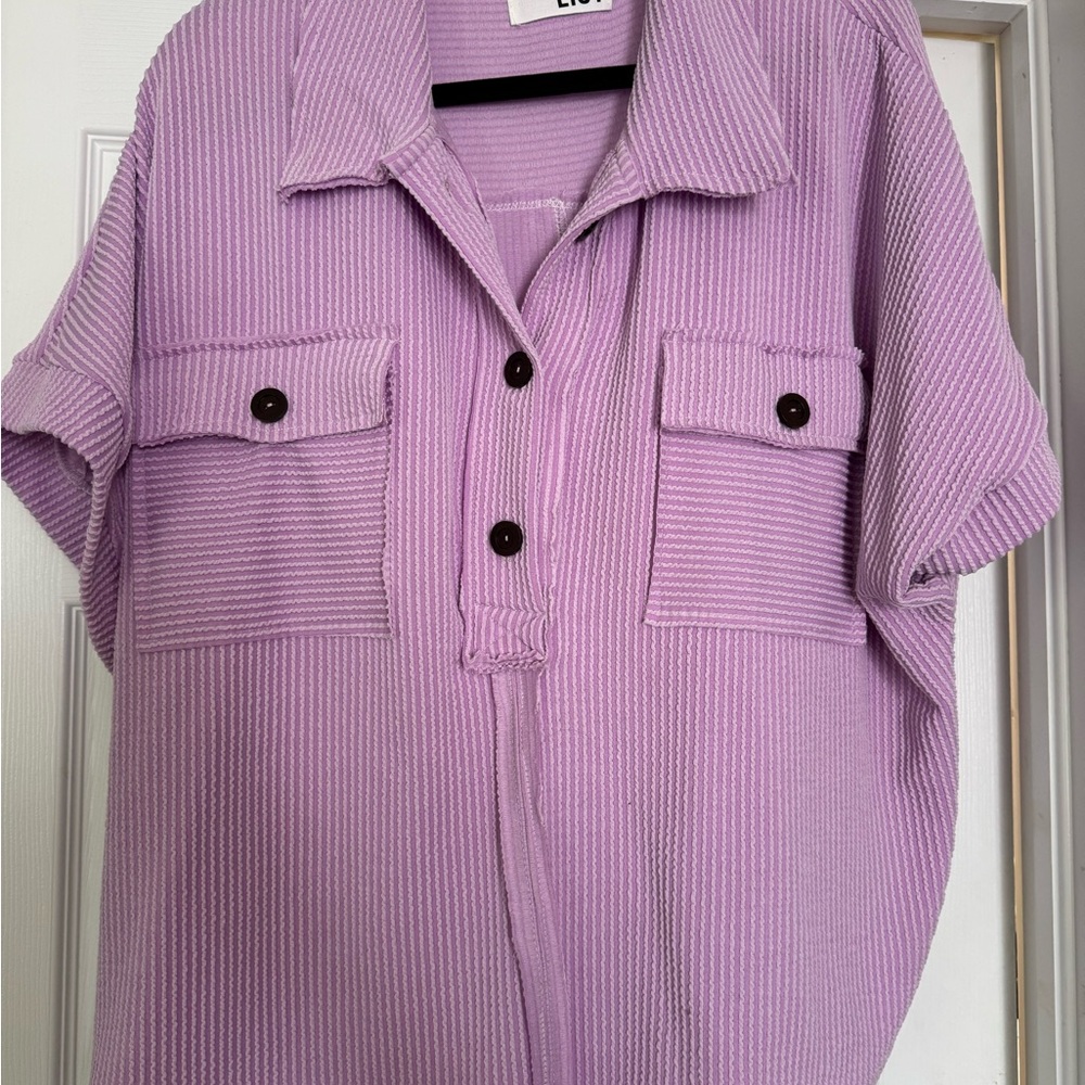 Purple Button-Up Shirt